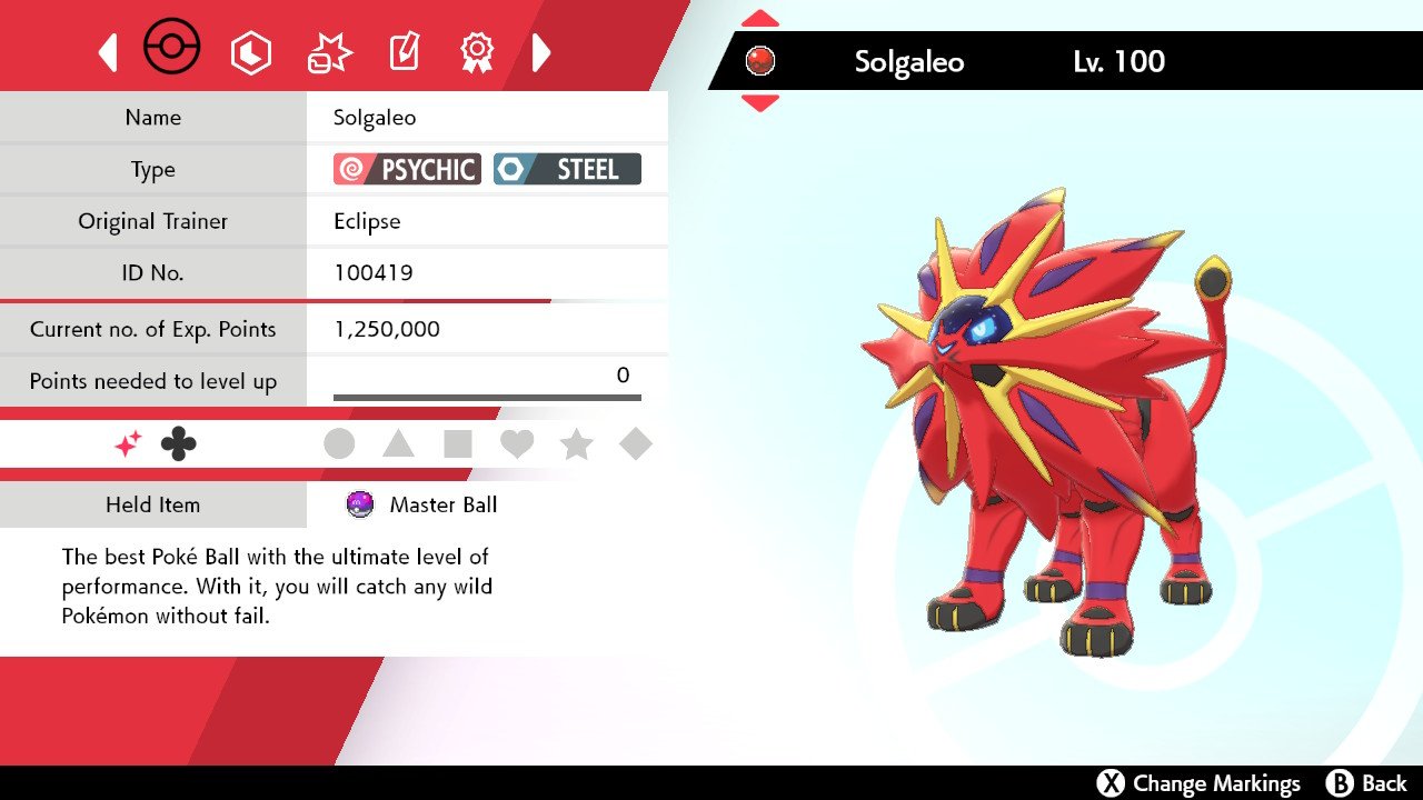 Ultra Square Shiny 6IV Solgaleo, Lunala, and Necrozma Legendary