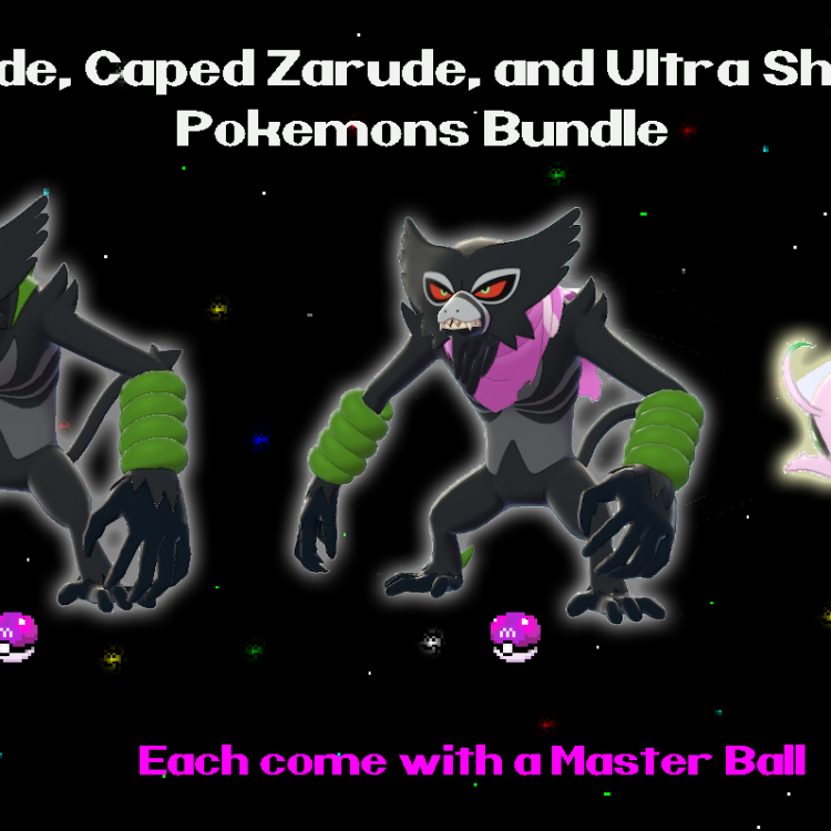 Zarude, Pink Scarf Cape Caped Dada form Zarude and Shiny Celebi 3-Pack -  Holding Master Balls - Pokemon Movie 2020 Event for Pokemon Sword and  Shield - elymbmx