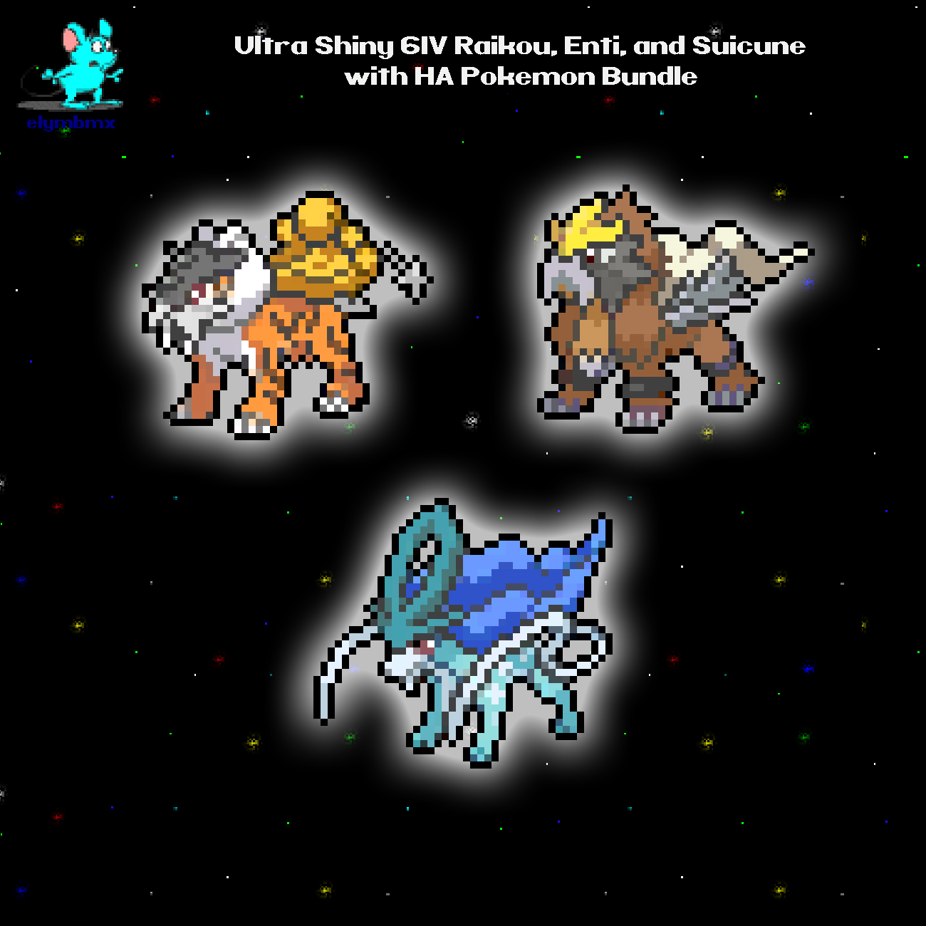 Shiny 6IV Raikou, Entei, and Suicune Legendary Beasts Pokemon