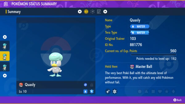 6IV Shiny Paldean Paldea Starter Pokemon with Hidden Abilities and