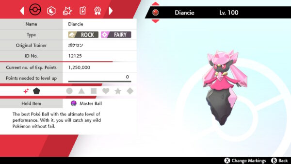 Shiny 6IV Japanese Event Diancie with Master Ball for Pokemon Sword, Shield, Scarlet, and Violet - Image 2