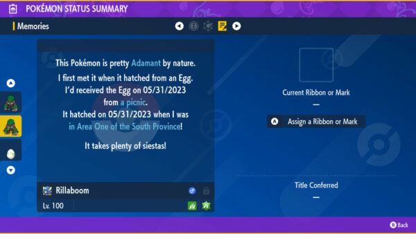 Shiny 6IV Rillaboom with Hidden Abilities and Master Ball, and Grookey in egg with Hidden Abilities for Pokemon Sword, Shield, Scarlet, and Violet - Image 4