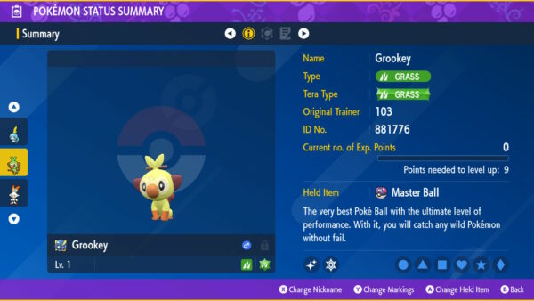 Shiny Grookey/Scorbunny/Sobble Starters Pack HA 6IV - Pokemon