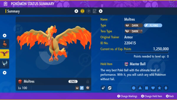 Pokemon Sword and Shield Ultra Shiny Galarian Moltres 6IV-EV Trained