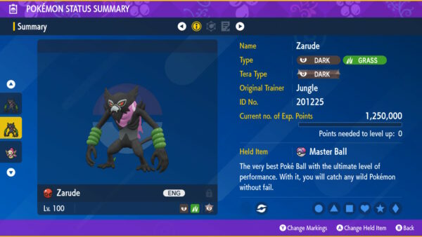 ZARUDE Dada Scarf Form EVENT Mythical // Pokemon Sword and 