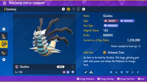 Shiny 6IV Palkia, Giratina, and Dialga in both forms Legendary