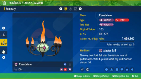 Shiny 6IV Chandelure with Hidden Abilities and Master Ball, and Litwick in egg with Hidden Abilities for Pokemon Sword, Shield, Scarlet, and Violet - Image 2