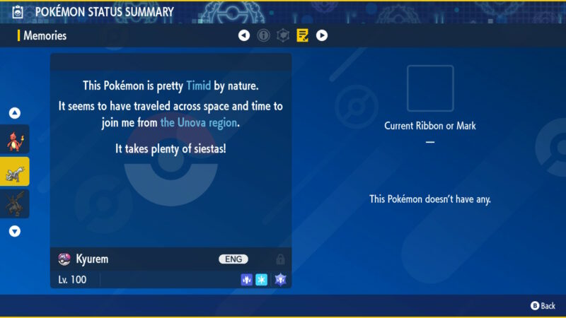 Pokémon Écarlate/Violet FR : Kyurem Blanc Shiny 6IV Niveau 100 + Master Ball - Neuf Scellé Nintendo Switch