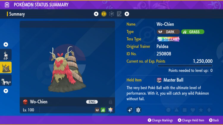 4 x Shiny 6IV Chi-Yu, Ting-Lu, Chien-Pao, and Wo-Chien Shrine Ruins Ruinous Pokemon holding Master Balls Bundle for Pokemon Scarlet and Violet - Image 3
