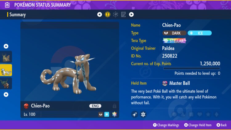4 x Shiny 6IV Chi-Yu, Ting-Lu, Chien-Pao, and Wo-Chien Shrine Ruins Ruinous Pokemon holding Master Balls Bundle for Pokemon Scarlet and Violet - Image 6