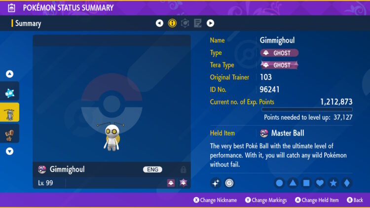 Shiny 6IV Roaming Gimmighoul, Shiny 6IV Gimmighoul in Chest, and Shiny 6IV Gholdengo with Master Balls Bundle for Pokemon Scarlet and Violet Only - Image 2