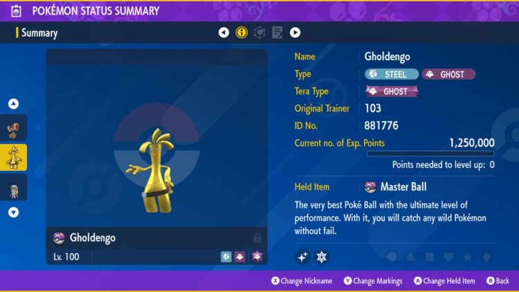 Shiny 6IV Roaming Gimmighoul, Shiny 6IV Gimmighoul in Chest, and Shiny 6IV Gholdengo with Master Balls Bundle for Pokemon Scarlet and Violet Only - Image 8