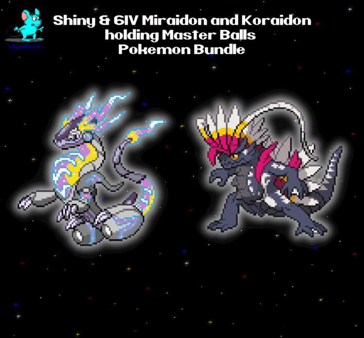 Shiny and 6IV Miraidon and Koraidon Legendary Pokemon Bundle (GameStop Event) for Scarlet and Violet Only