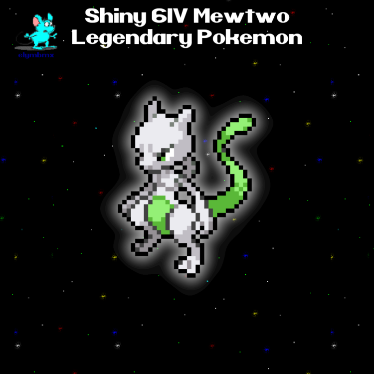 Shiny 6IV Mewtwo Legendary Pokemon holding Master Ball for Sword, Shield, Brilliant Diamond, Shining Pearl, Scarlet, Violet, and Legends Z-A