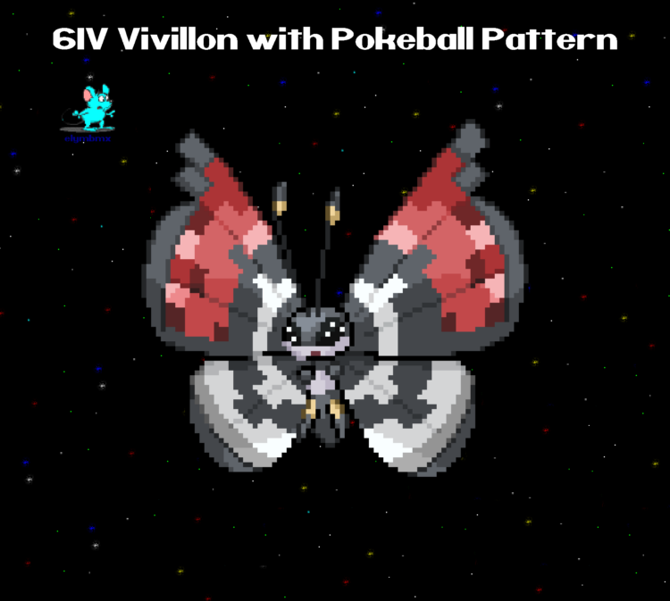 6IV Vivillon in Poke ball Pokeball Pattern with Master Ball Bundle for Pokemon Scarlet, Violet, and Legends Z-A