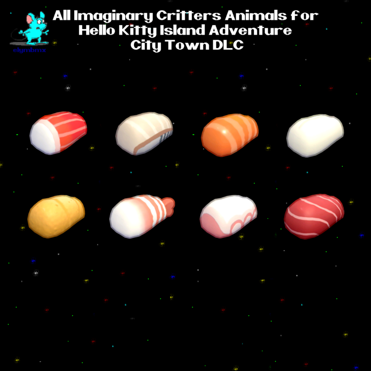 All Imaginary Critters Sea Animals for Hello Kitty Island Adventure City Town DLC