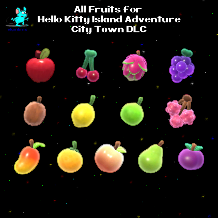 All Fruits for Hello Kitty Island Adventure City Town DLC