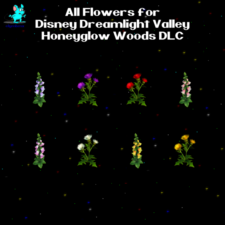 All Honeyglow Woods Flowers Bundle for Disney Dreamlight Valley