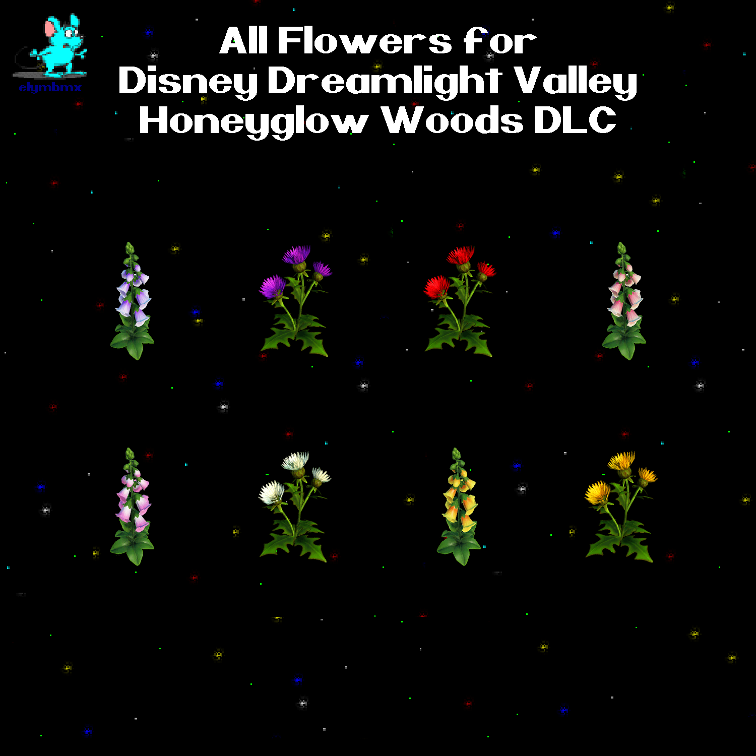 All Honeyglow Woods Flowers Bundle for Disney Dreamlight Valley