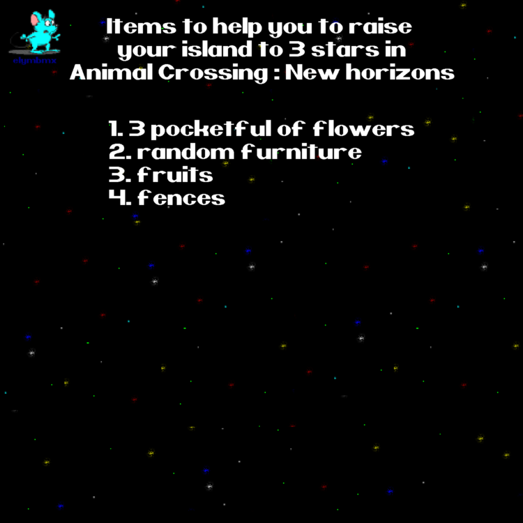 Items to help you to raise your island to 3 stars