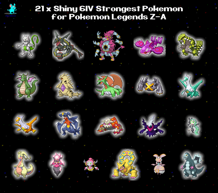 21 x Strongest 6IV Shiny Pokemon with Master Balls - 600 and above Total Base Stat - 21 PCs Bundle for Legends Z-A ZA