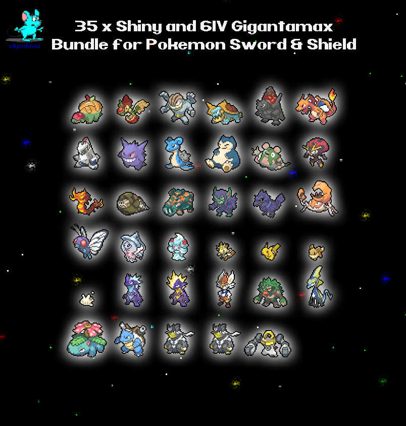 Pokemon Sword Shield ✨ SHINY GMAX COMPLETE BUNDLE MAX IV EV