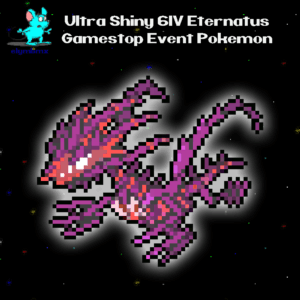 Ultra Square Shiny 6IV Gamestop Event Eternatus Legendary for Pokemon Sword, Shield, Scarlet, and Violet