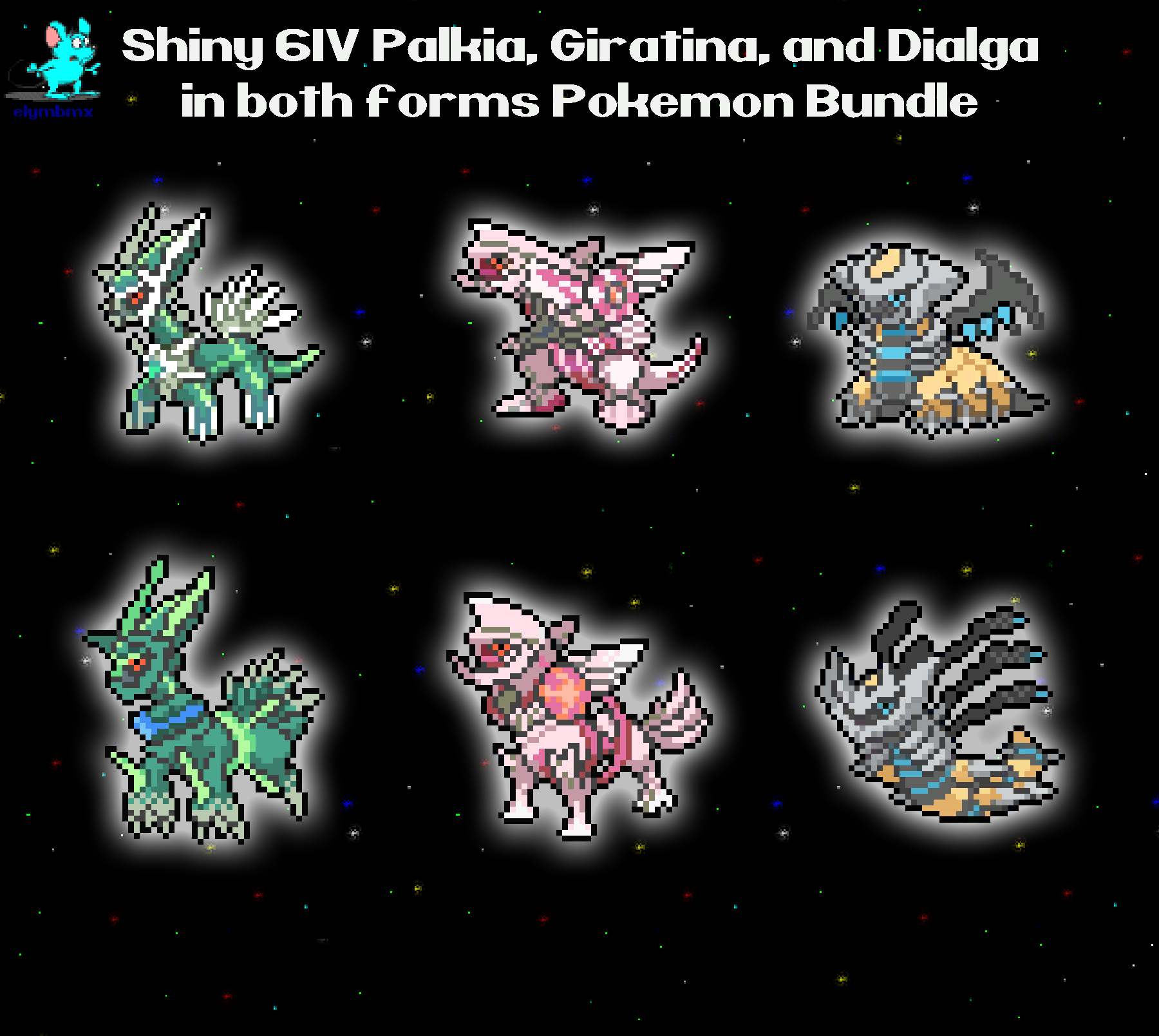 Shiny 6IV Palkia, Giratina, and Dialga in both forms Legendary Pokemon 6 PC  Bundle for Legends Arceus, Scarlet, and Violet - elymbmx