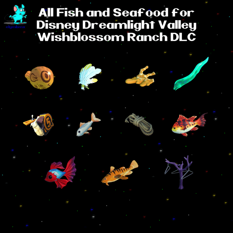 All Wishblossom Ranch Fish and Seafood Bundle for Disney Dreamlight Valley