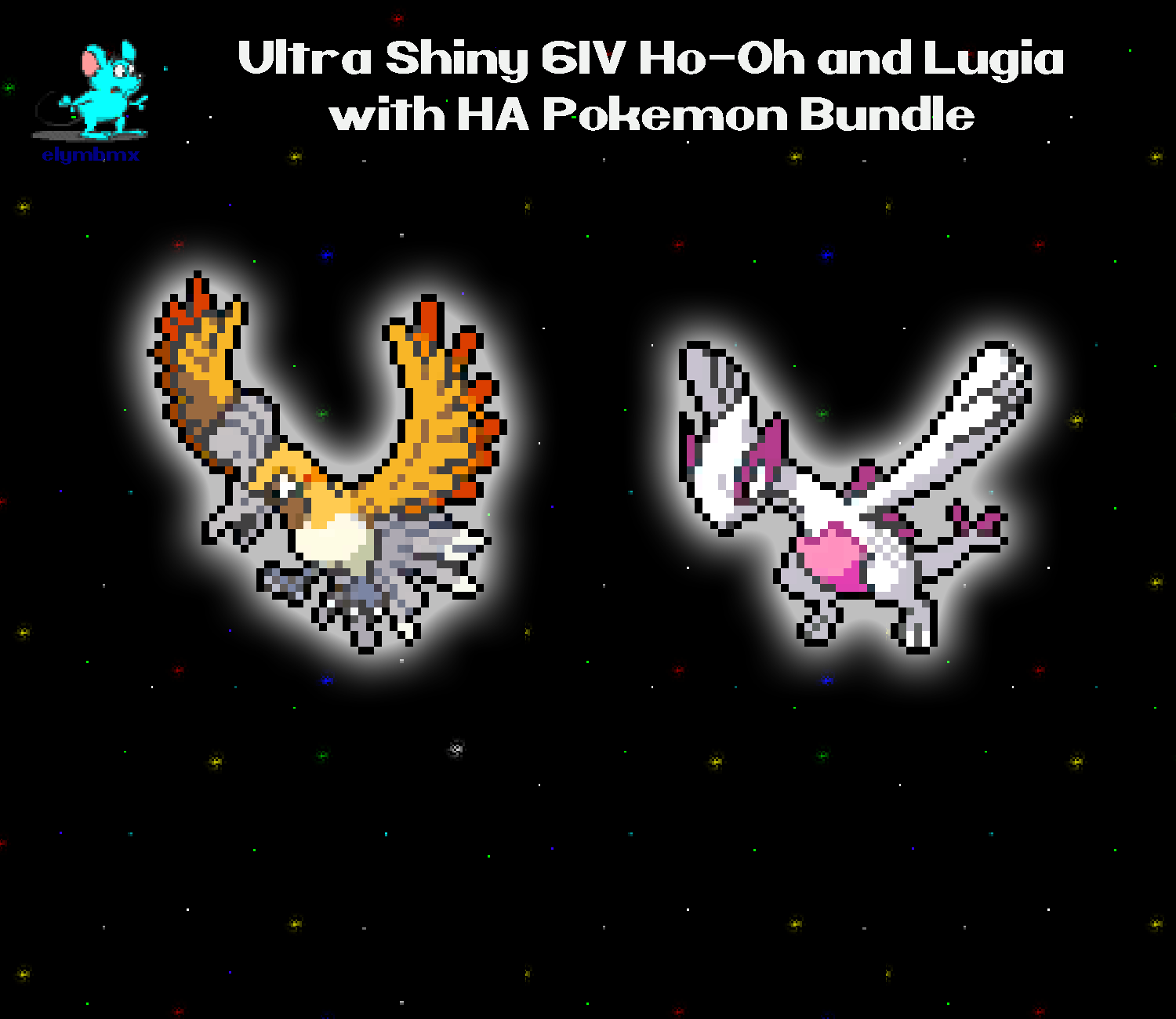 Shiny 6IV Ho-Oh and Lugia Legendary Birds Pokemon Holding Master